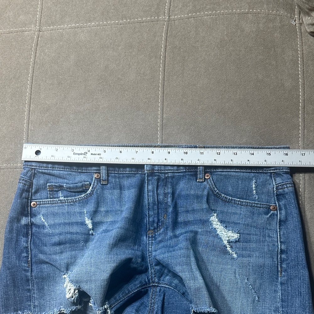 LOFT Classic Blue Distressed Jean Shorts - Picture 5 of 12